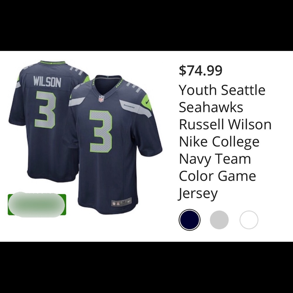 NFL Seattle Seahawks Wilson Jersey